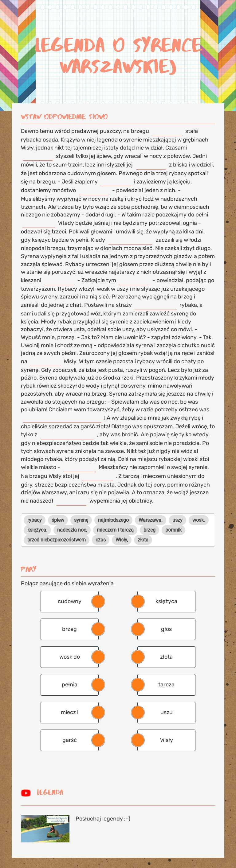 Legenda o Syrence warszawskiej worksheet preview image