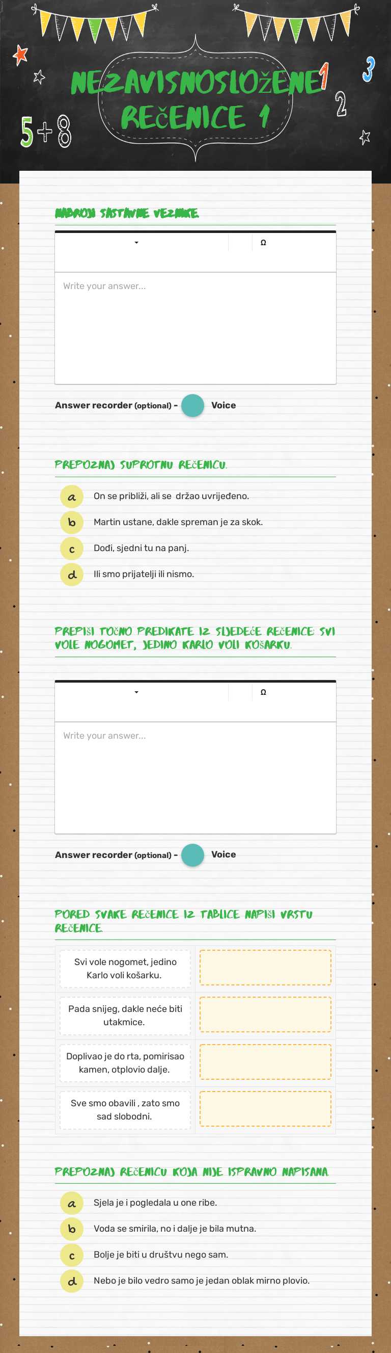 nezavisnosložene rečenice 1 worksheet preview image