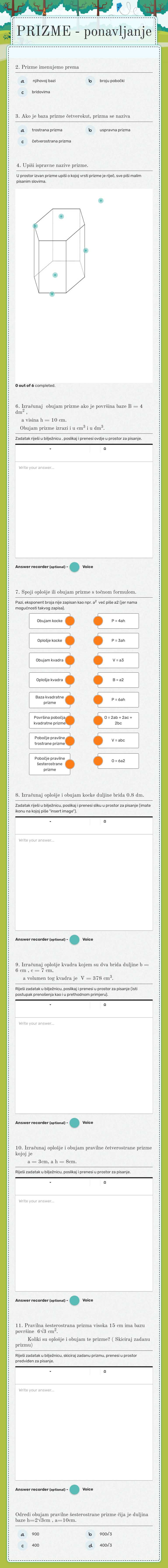 PRIZME - ponavljanje worksheet preview image