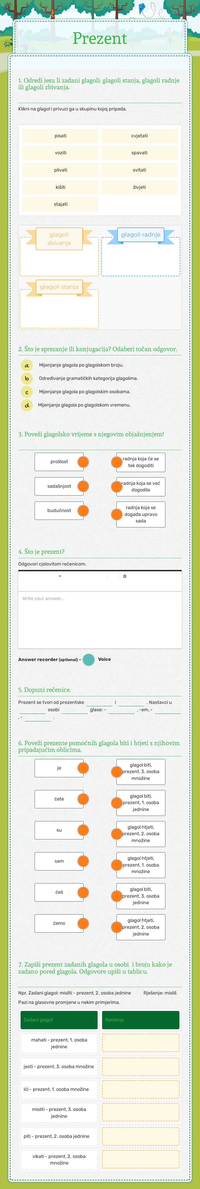 Prezent Grade 5 worksheet preview