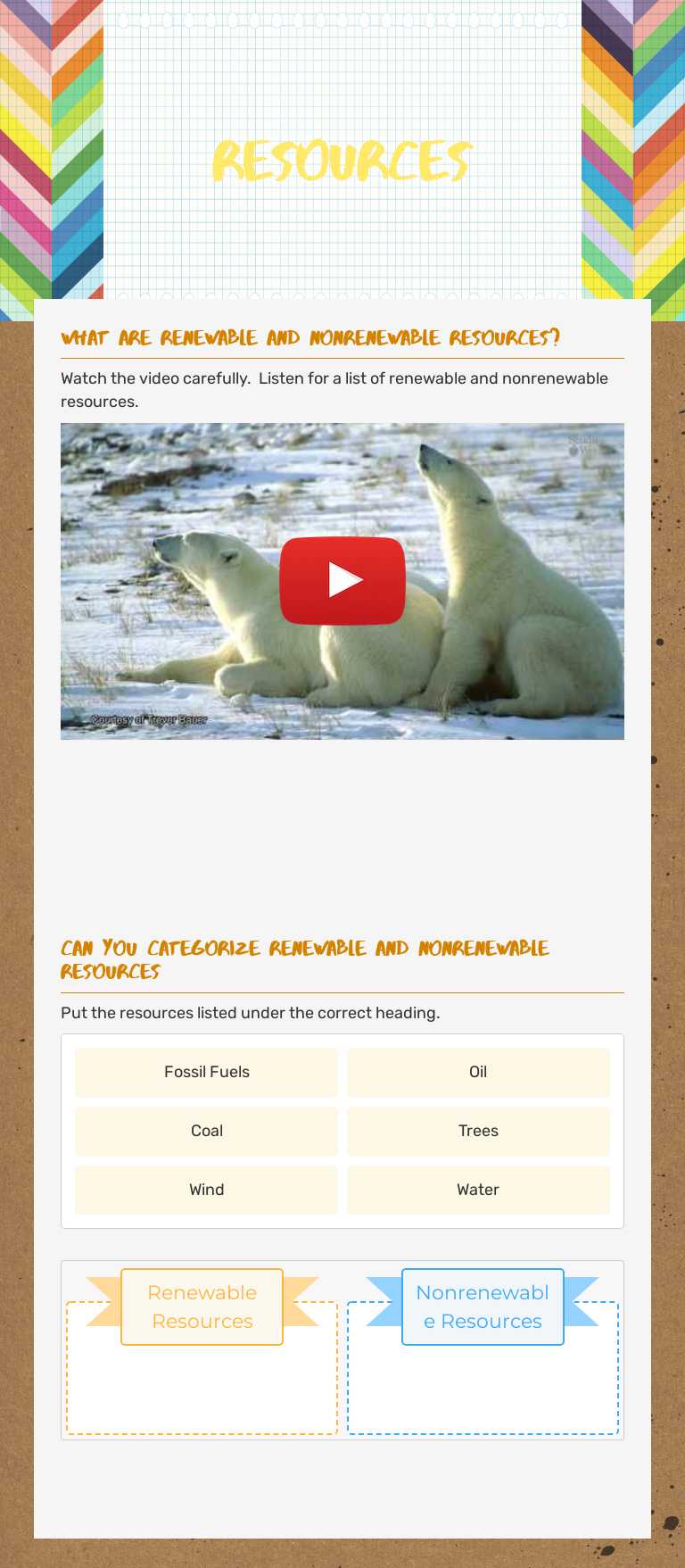 Resources Grade 6 worksheet preview