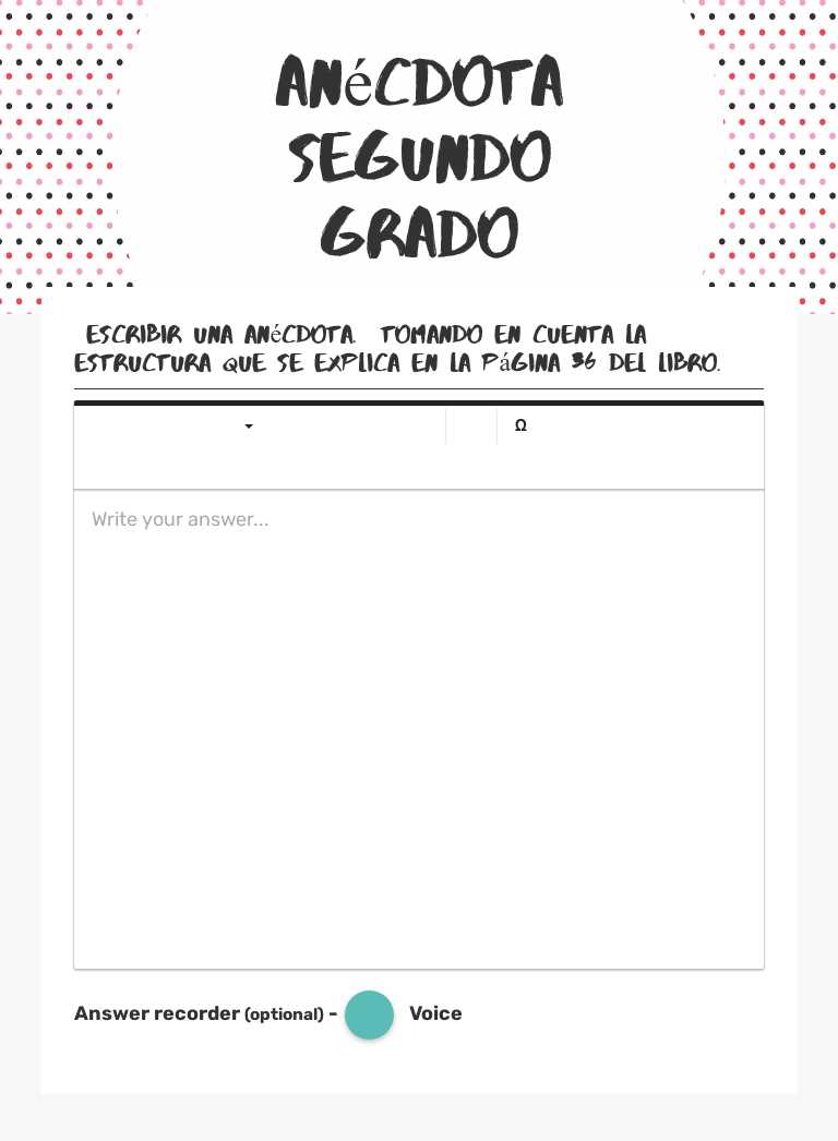 Anécdota
Segundo grado Grade 2 worksheet preview