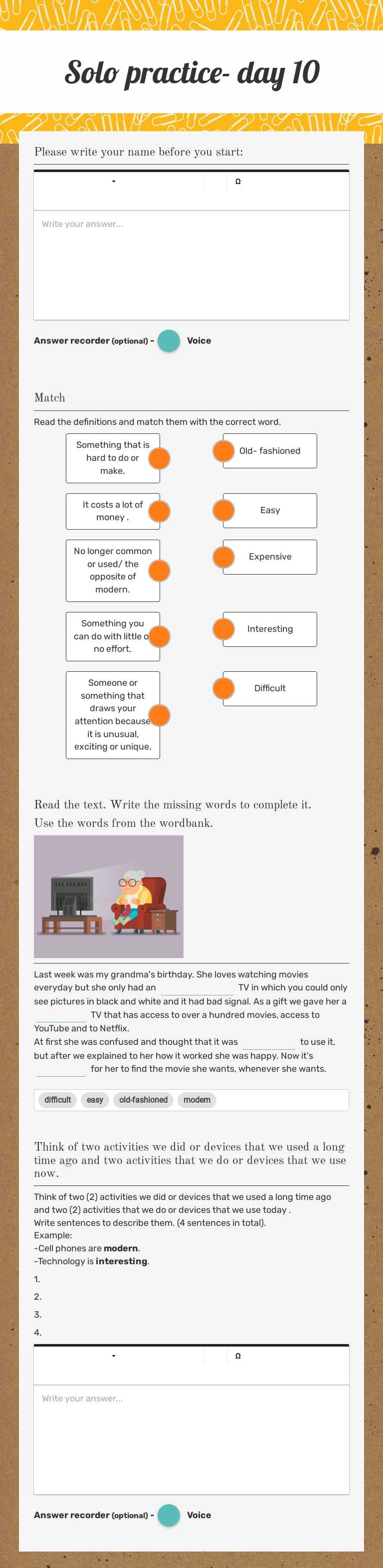 Solo practice- day 10 Grade 4 worksheet preview