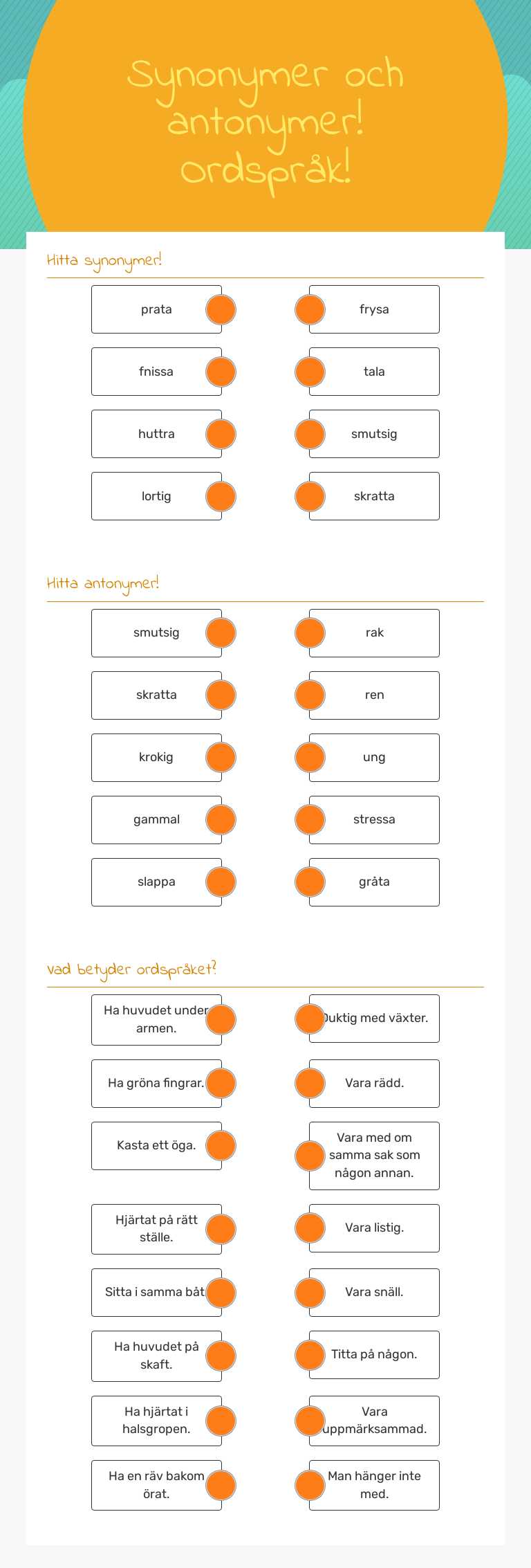 Synonymer och antonymer!
Ordspråk! worksheet preview image