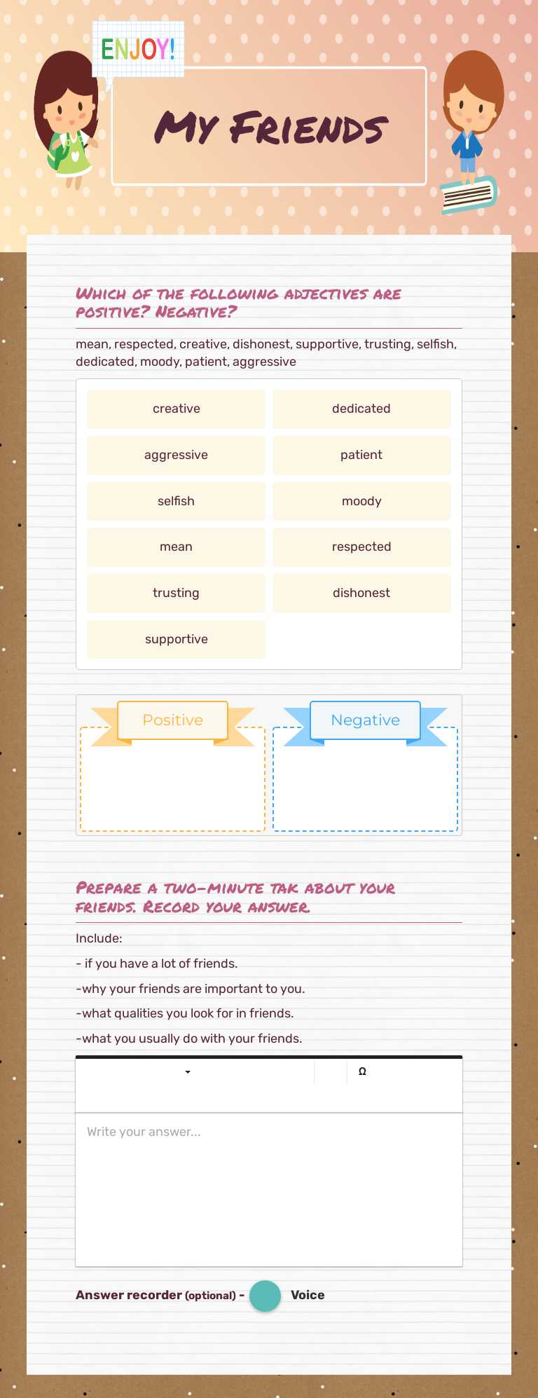 My Friends worksheet preview image