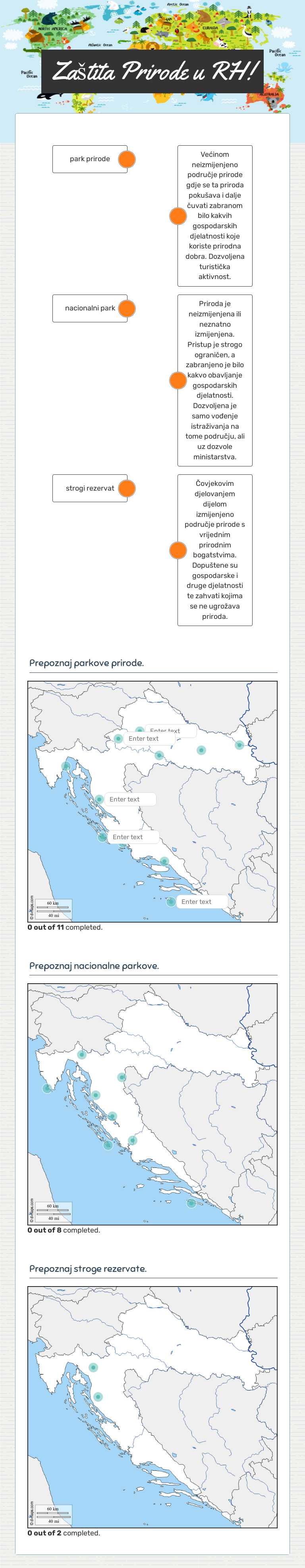 Zaštita Prirode u RH! worksheet preview image