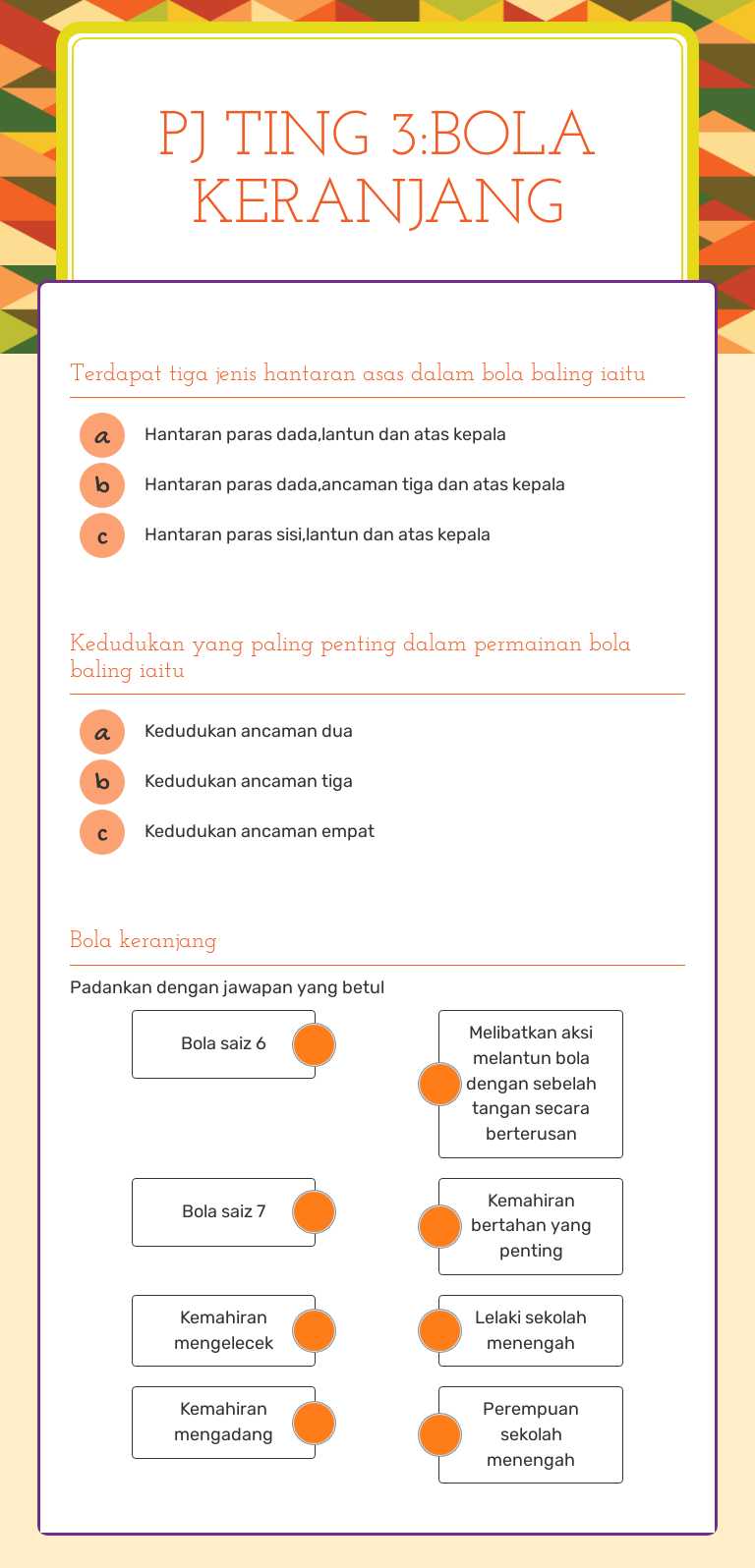 PJ TING 3:BOLA KERANJANG worksheet preview image