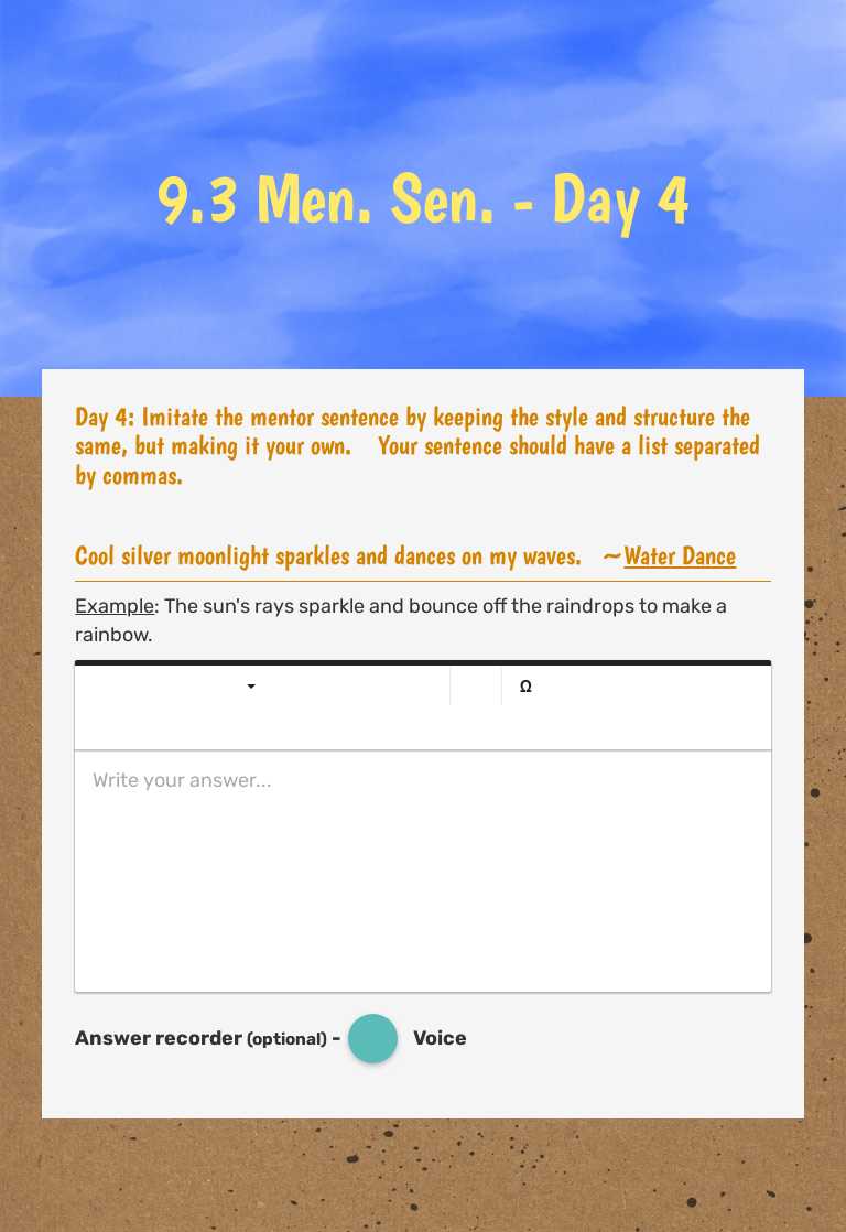 9.3 Men. Sen. - Day 4 Grade 3 worksheet preview