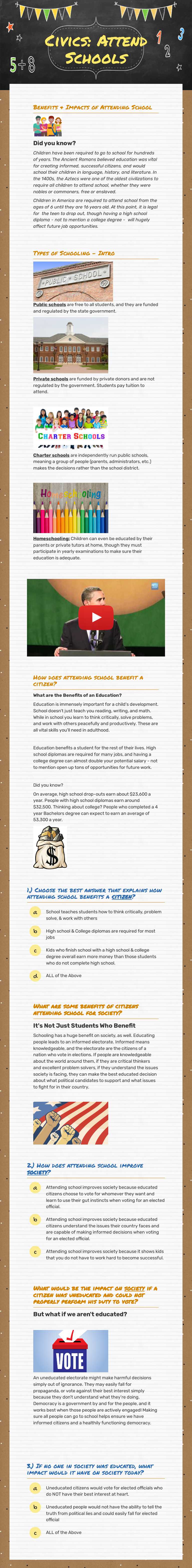 Civics:      
  Attend Schools Grade 6 worksheet preview