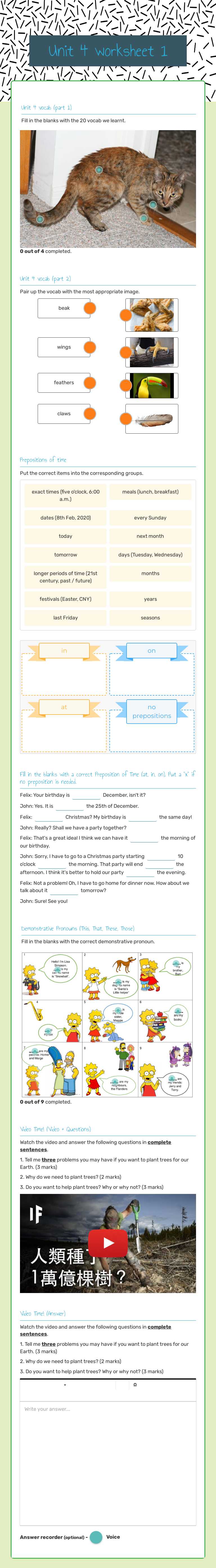 Unit 4 worksheet 1 Grade 7 worksheet preview