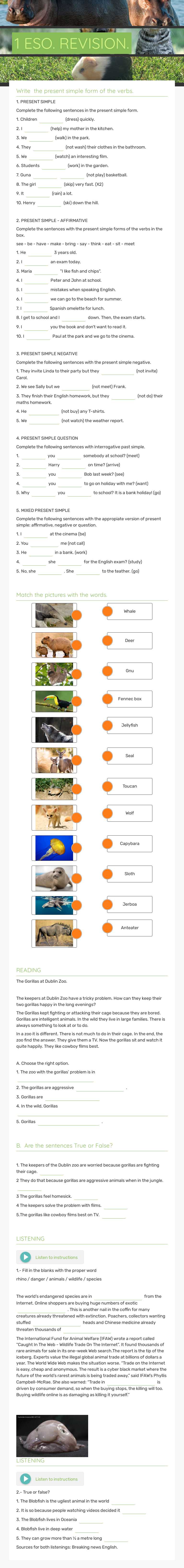 1 ESO. REVISION. worksheet preview image