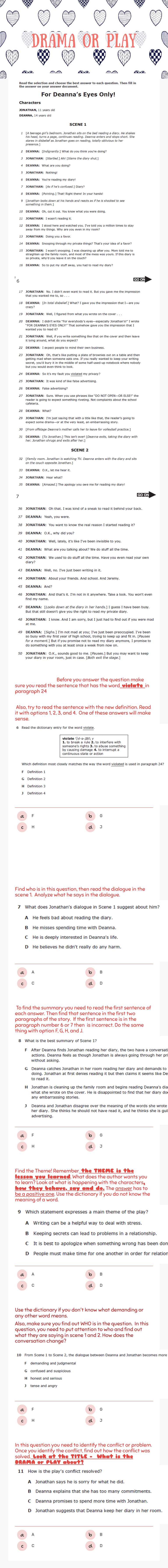 Drama  or Play worksheet preview image
