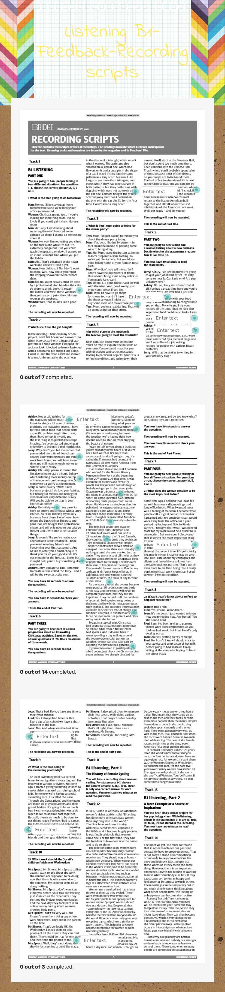 Listening B1- Feedback-Recording scripts worksheet preview image