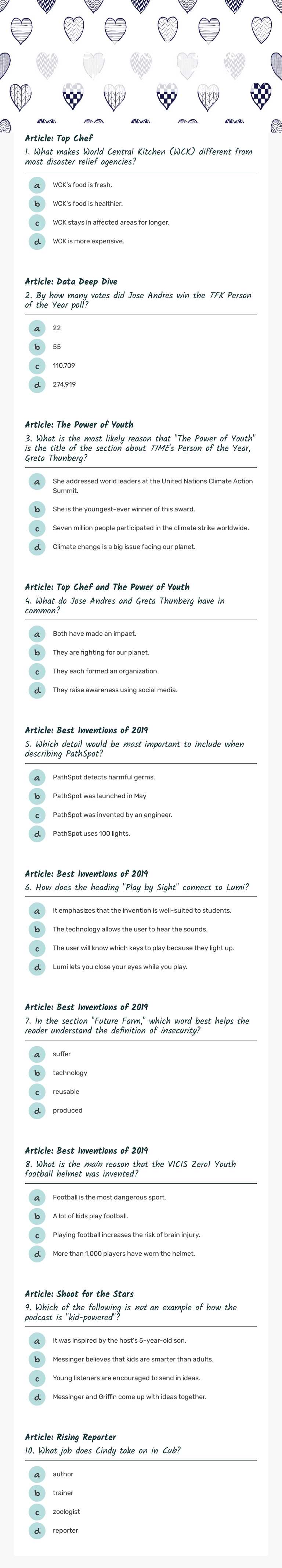 Time for Kids:  Best Inventions of 2019 Grade 5 worksheet preview
