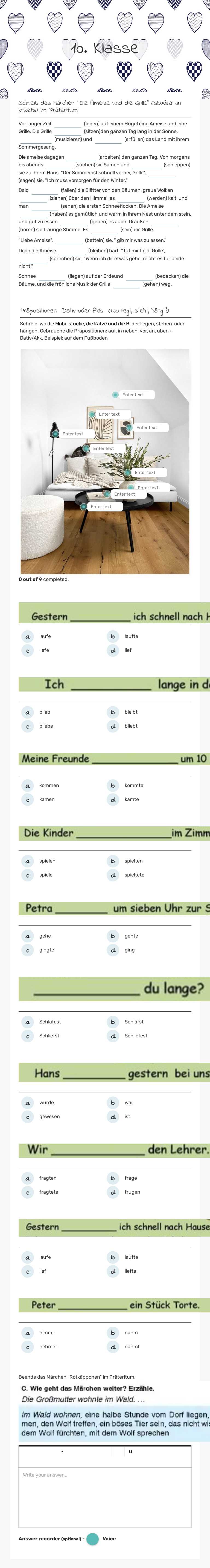 10. Klasse worksheet preview image