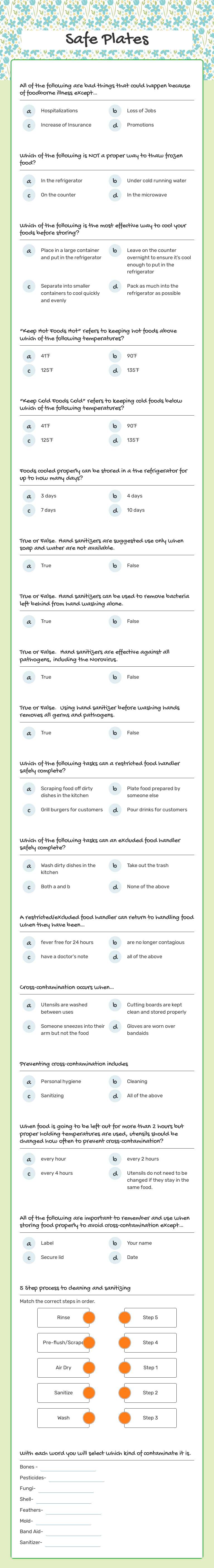 Safe Plates worksheet preview image