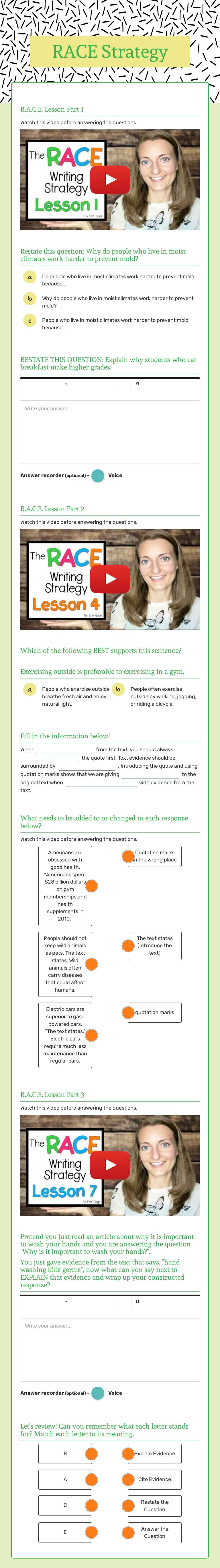 RACE
Strategy worksheet preview image