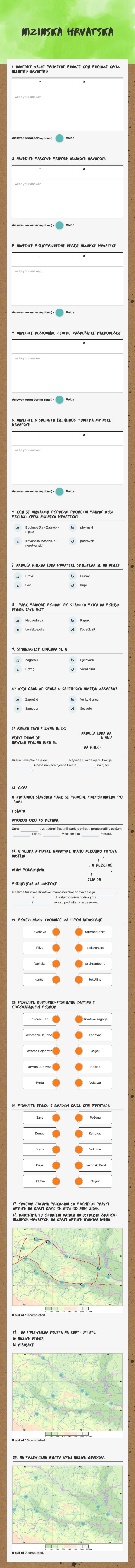 nizinska hrvatska worksheet preview image