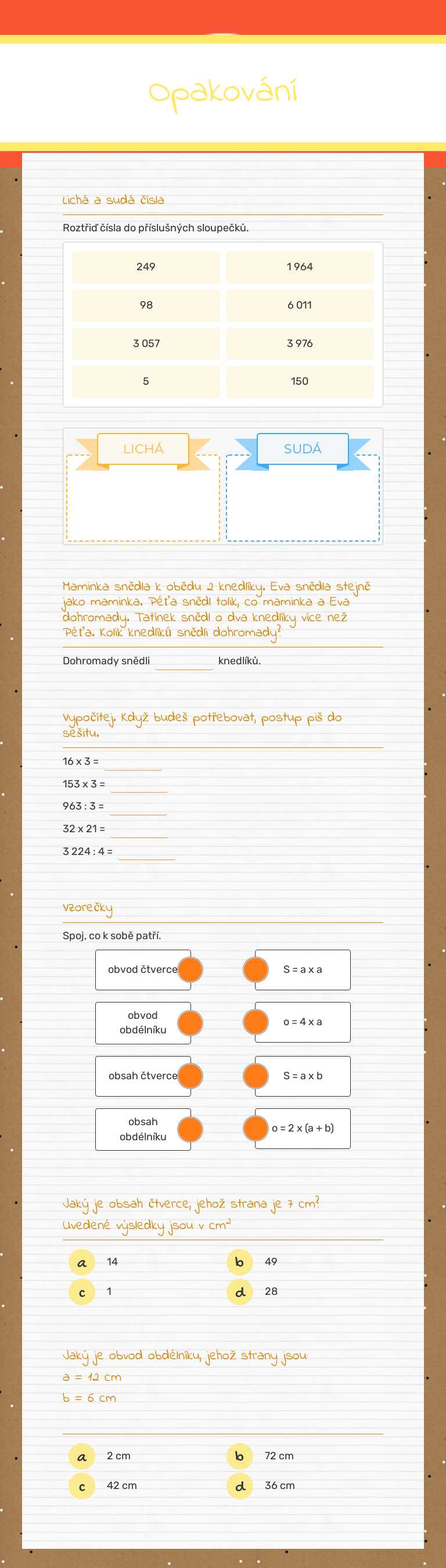 Opakování worksheet preview image