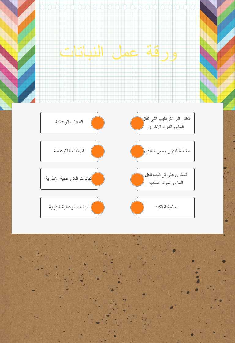 ورقة عمل النباتات Grade 8 worksheet preview