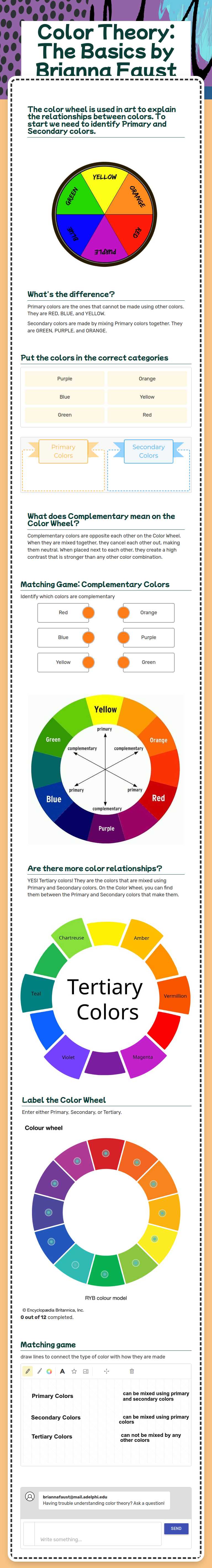 Color Theory: 
        The Basics           
 by Brianna Faust worksheet preview image