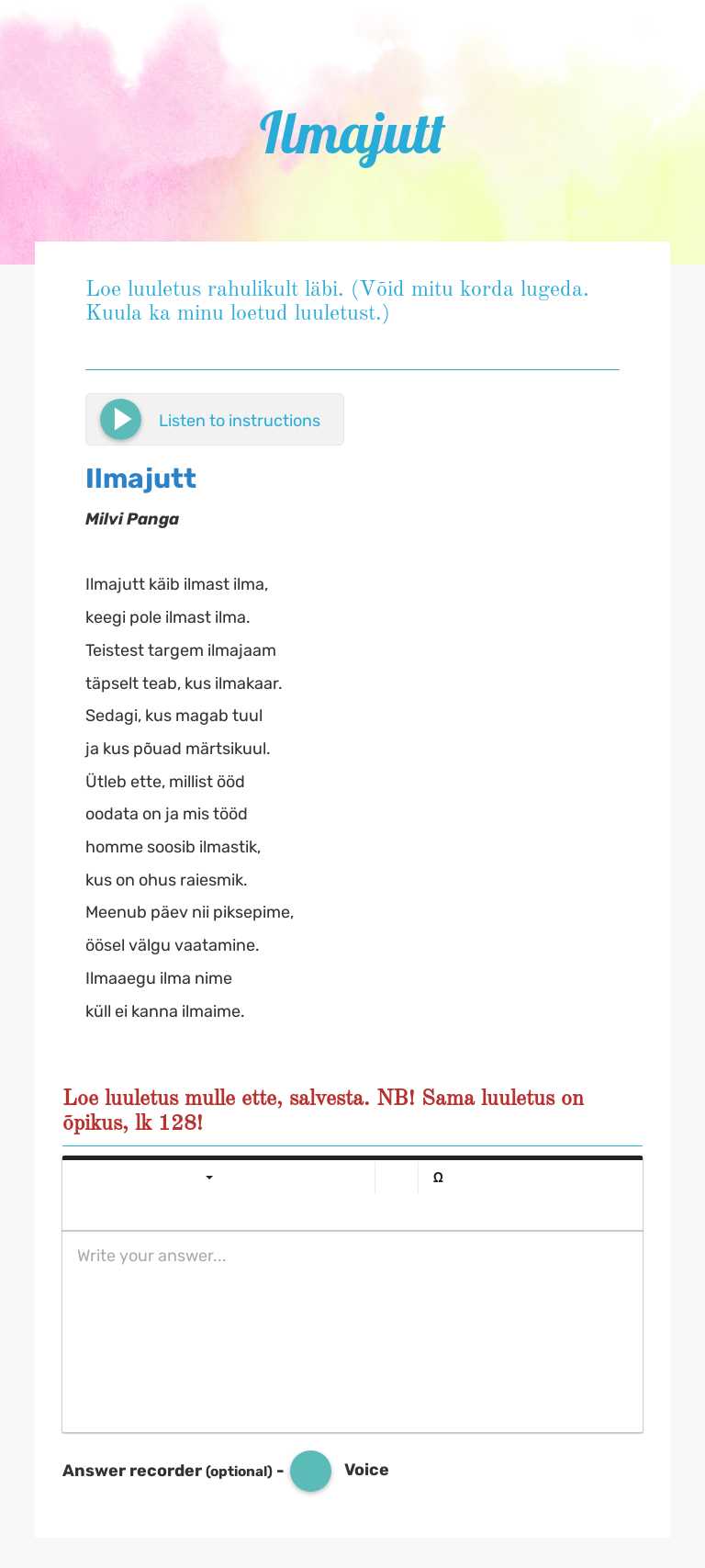 Ilmajutt worksheet preview image