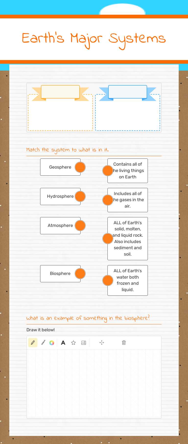 Earth's Major Systems worksheet preview image