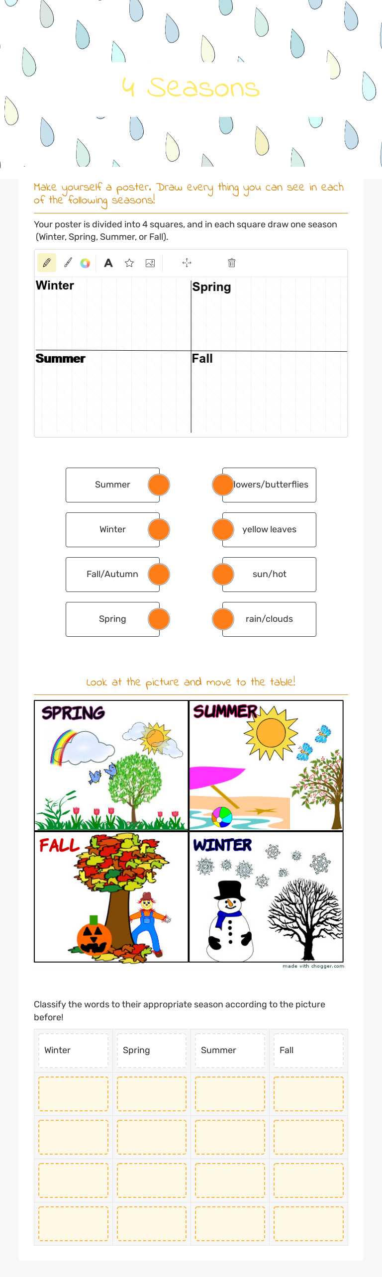 4 Seasons worksheet preview image