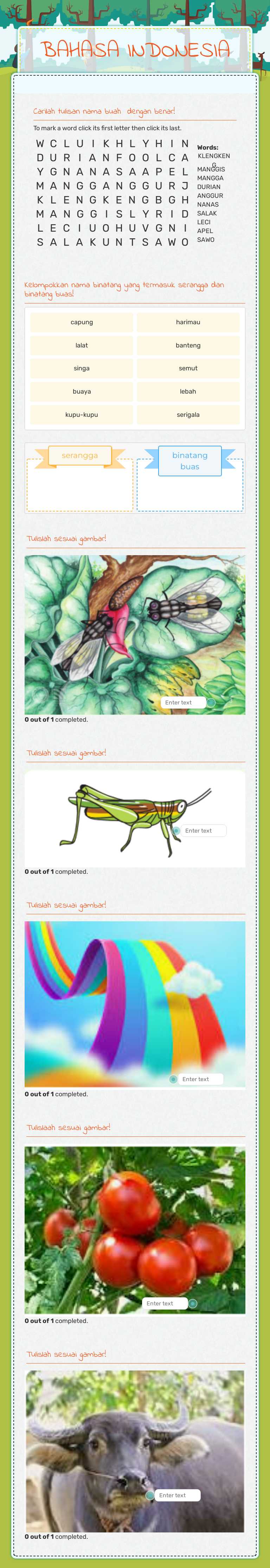 BAHASA INDONESIA worksheet preview image