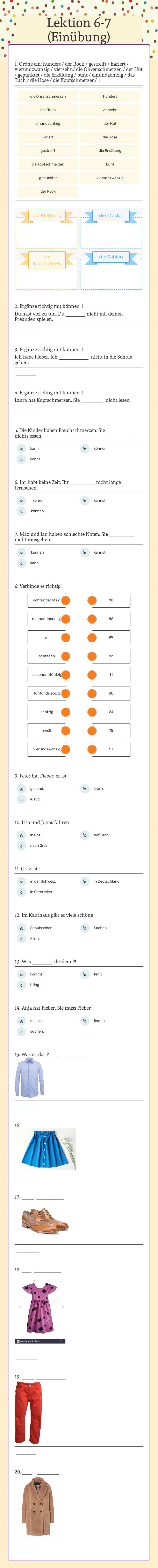 Lektion 6-7 (Einübung) worksheet preview image
