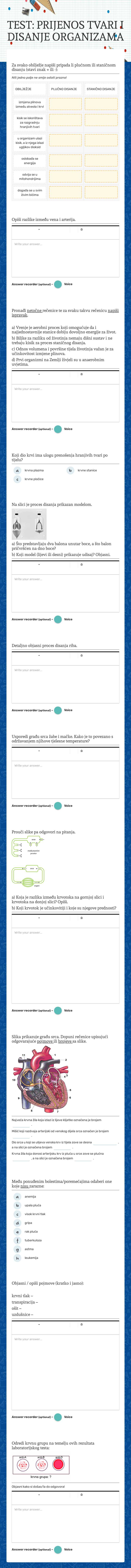 TEST: PRIJENOS TVARI I DISANJE ORGANIZAMA worksheet preview image
