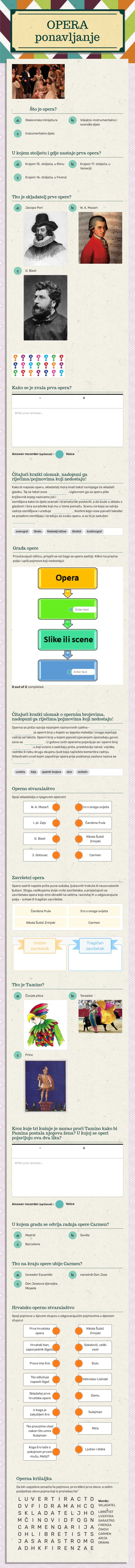 OPERA ponavljanje worksheet preview image