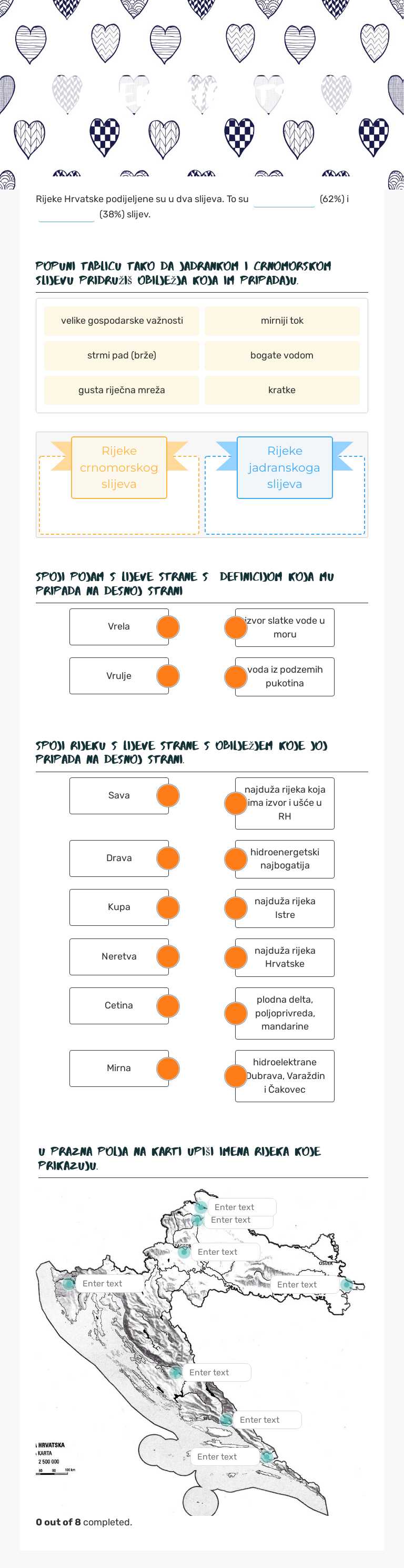 Rijeke Hrvatske Grade 5 worksheet preview