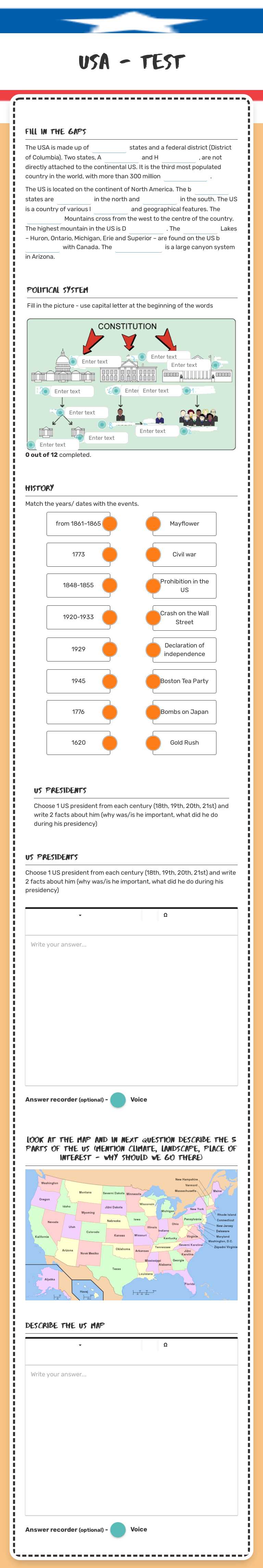 USA - TEST worksheet preview image