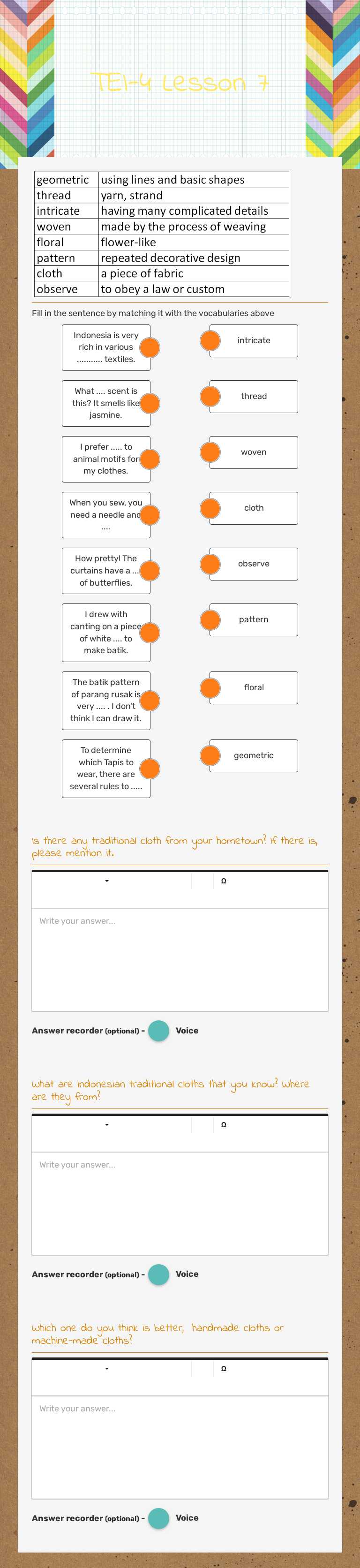 TEI-4 Lesson 7 worksheet preview image