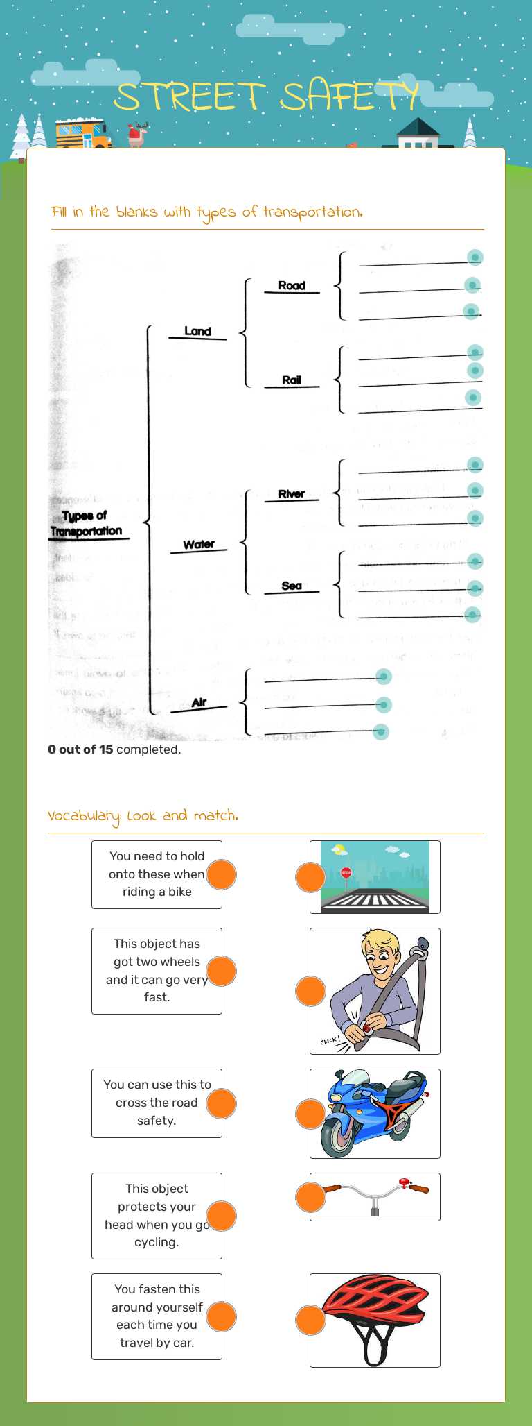STREET SAFETY worksheet preview image
