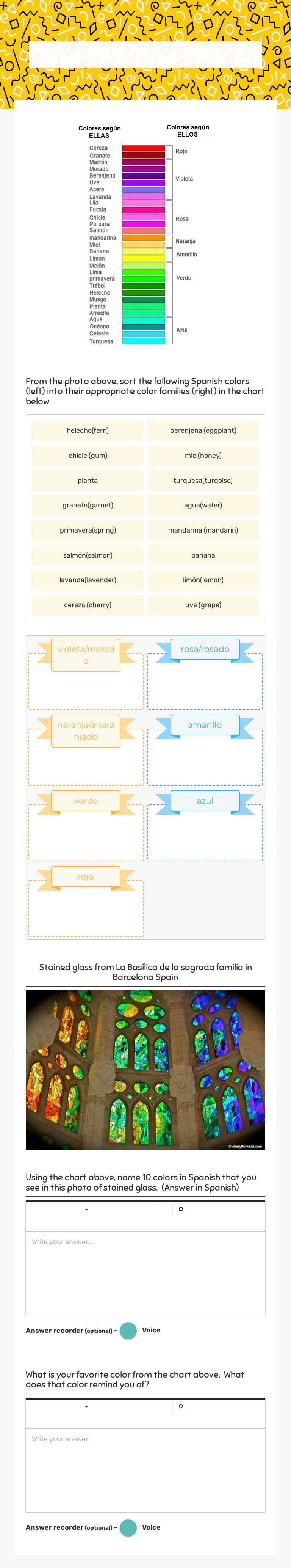 Los colores (Part 2) Grade 10 worksheet preview
