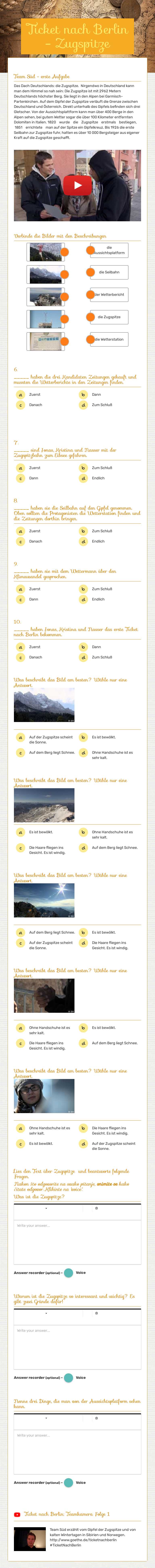 Ticket nach Berlin - Zugspitze worksheet preview image