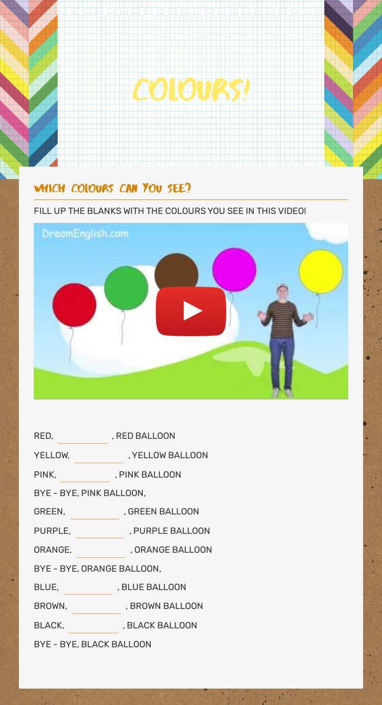colours! worksheet preview image