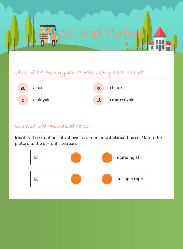 Force and Motion worksheet preview image