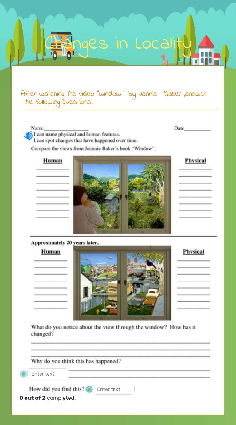Changes in Locality Grade 2 worksheet preview