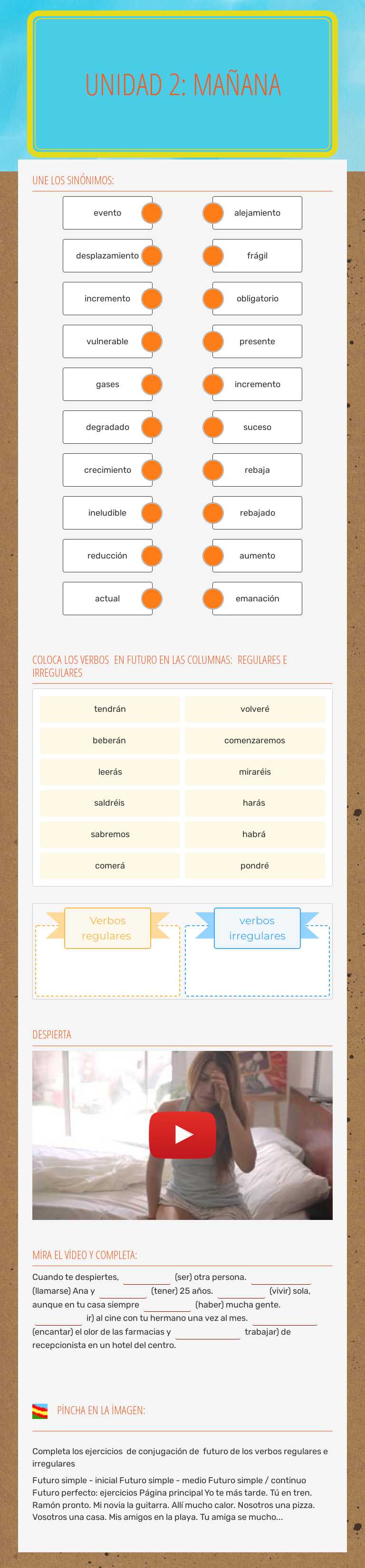Unidad 2: Mañana Other worksheet preview