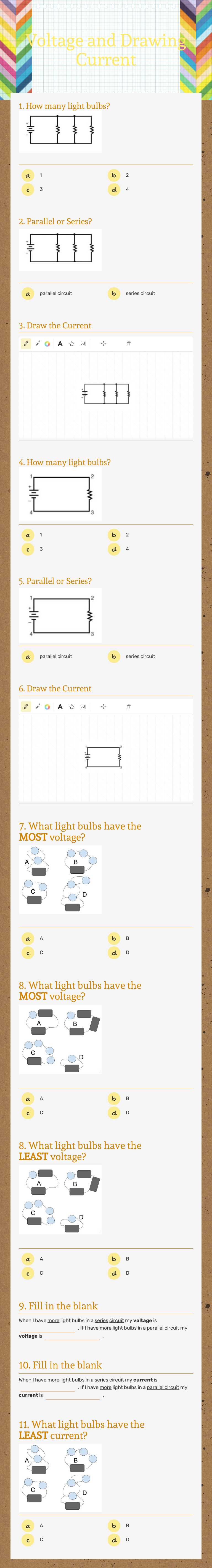 Voltage and Drawing Current worksheet preview image