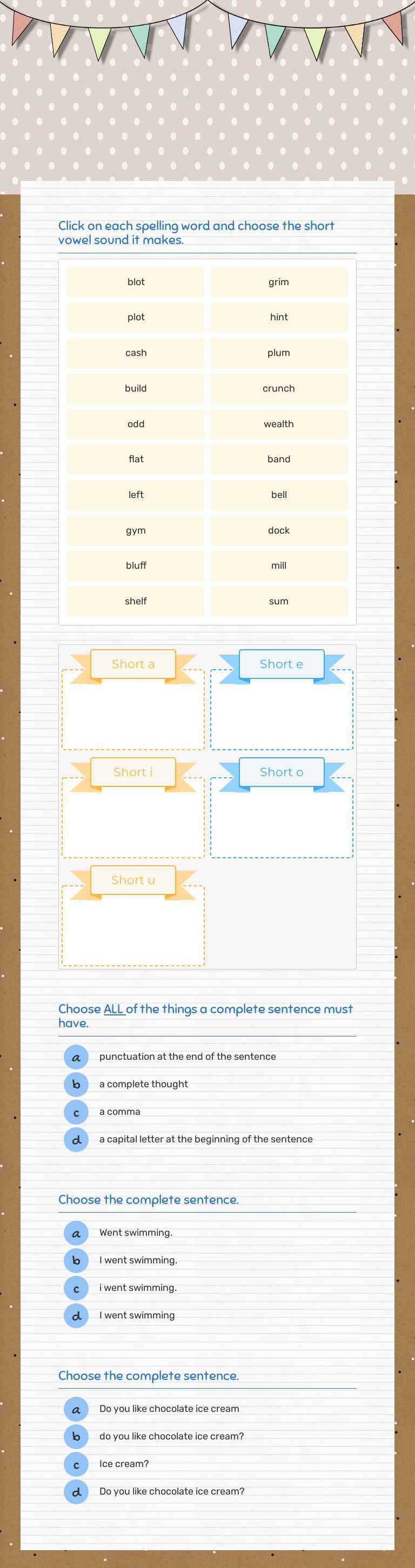 Unit 1 Week 1: 
 Spelling and Grammar worksheet preview image