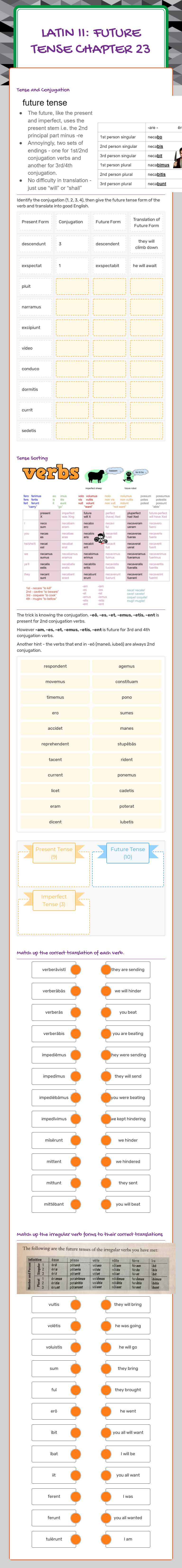 Latin II: Future Tense
Chapter 23 worksheet preview image