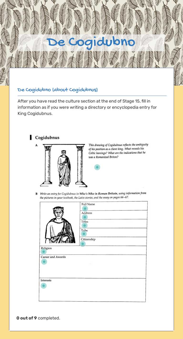 De Cogidubno worksheet preview image