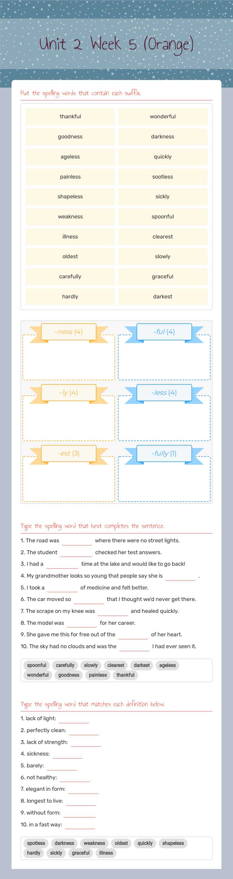 Unit 2 Week 5 (Orange) worksheet preview image