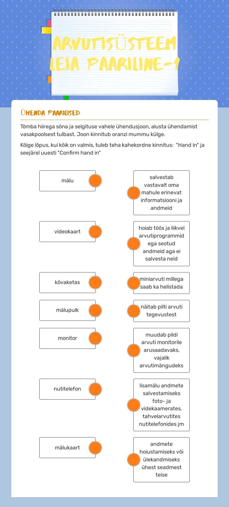 ARVUTISÜSTEEM Leia paariline-1 worksheet preview image