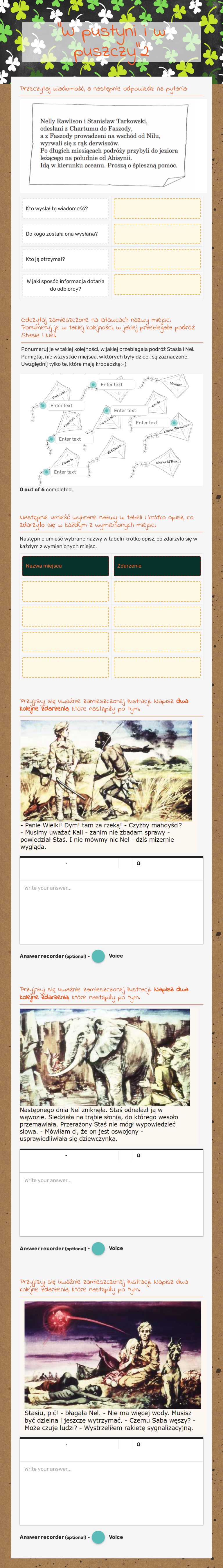 "W pustyni i w puszczy"2 worksheet preview image