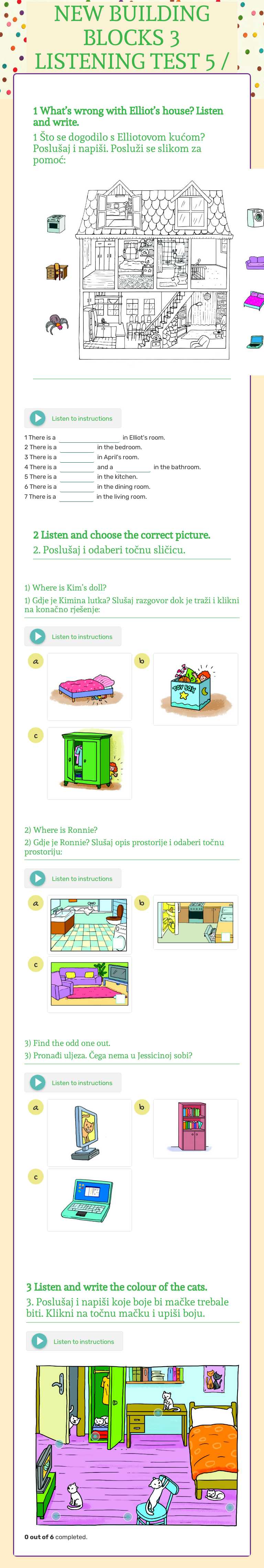 NEW BUILDING BLOCKS 3
LISTENING TEST 5 / UNIT 5 worksheet preview image